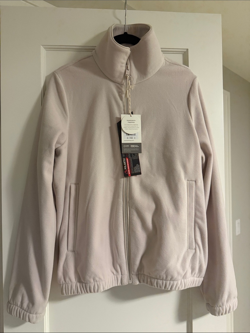 Vuori Women’s Aspen Full zip Jacket in color Dune
